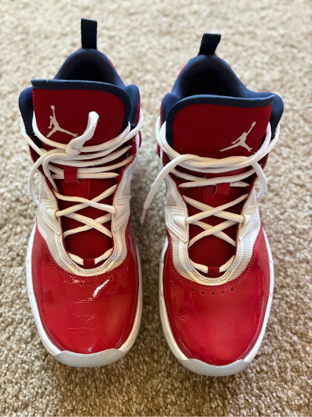 Nike Air Jordan Stay Loyal 3 Red and White Basketball Sneakers